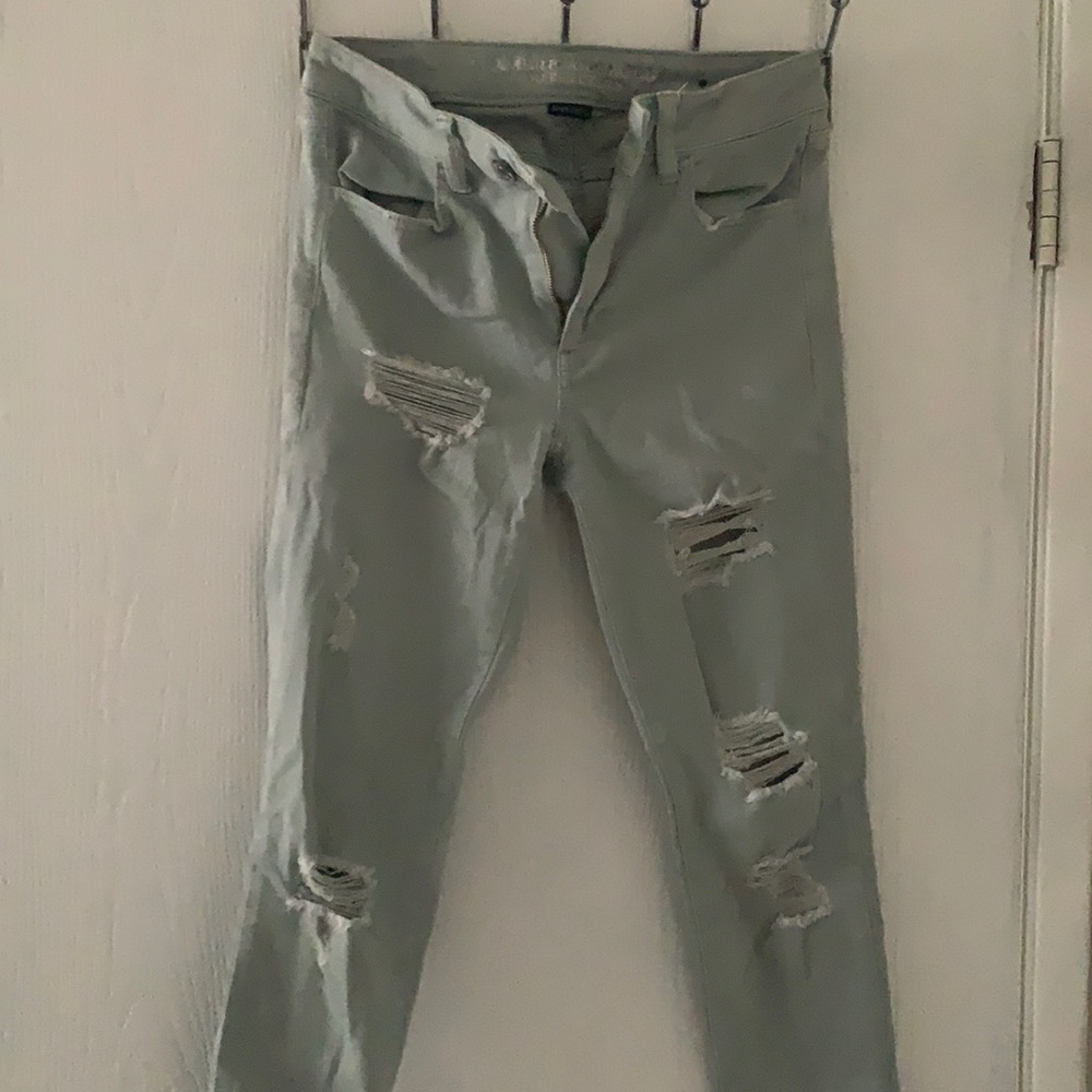 American Eagle Acid Wash Jeans High Rise Super Stretch Size 6